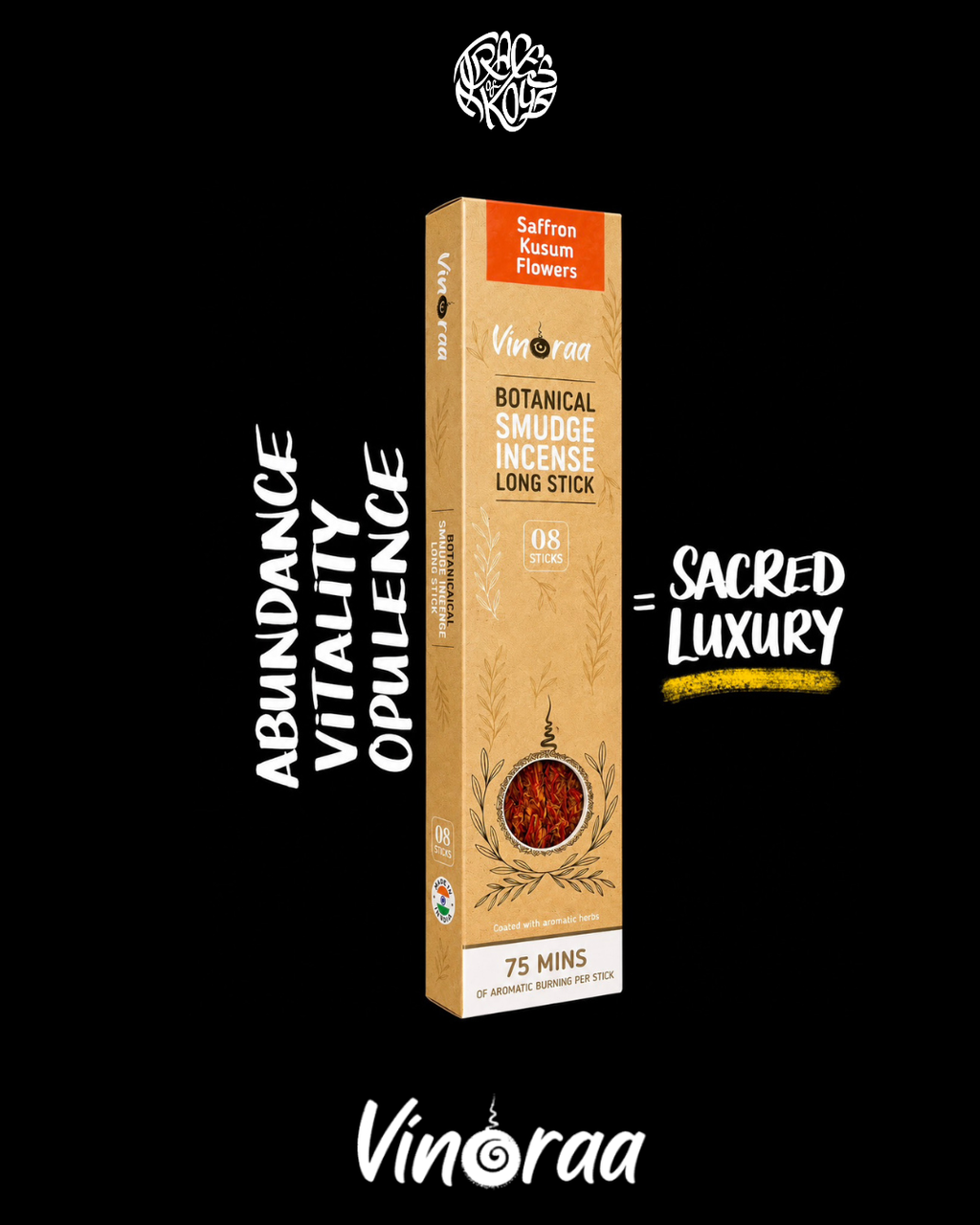 Saffron Flower | 8 Sacred Natural Incense Sticks |